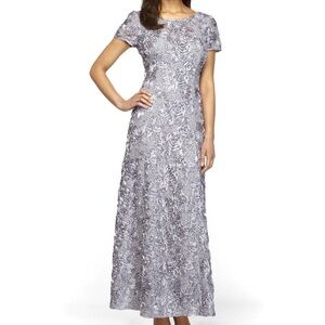NWT Alex Evenings Rosette Dress Gown Womens 18